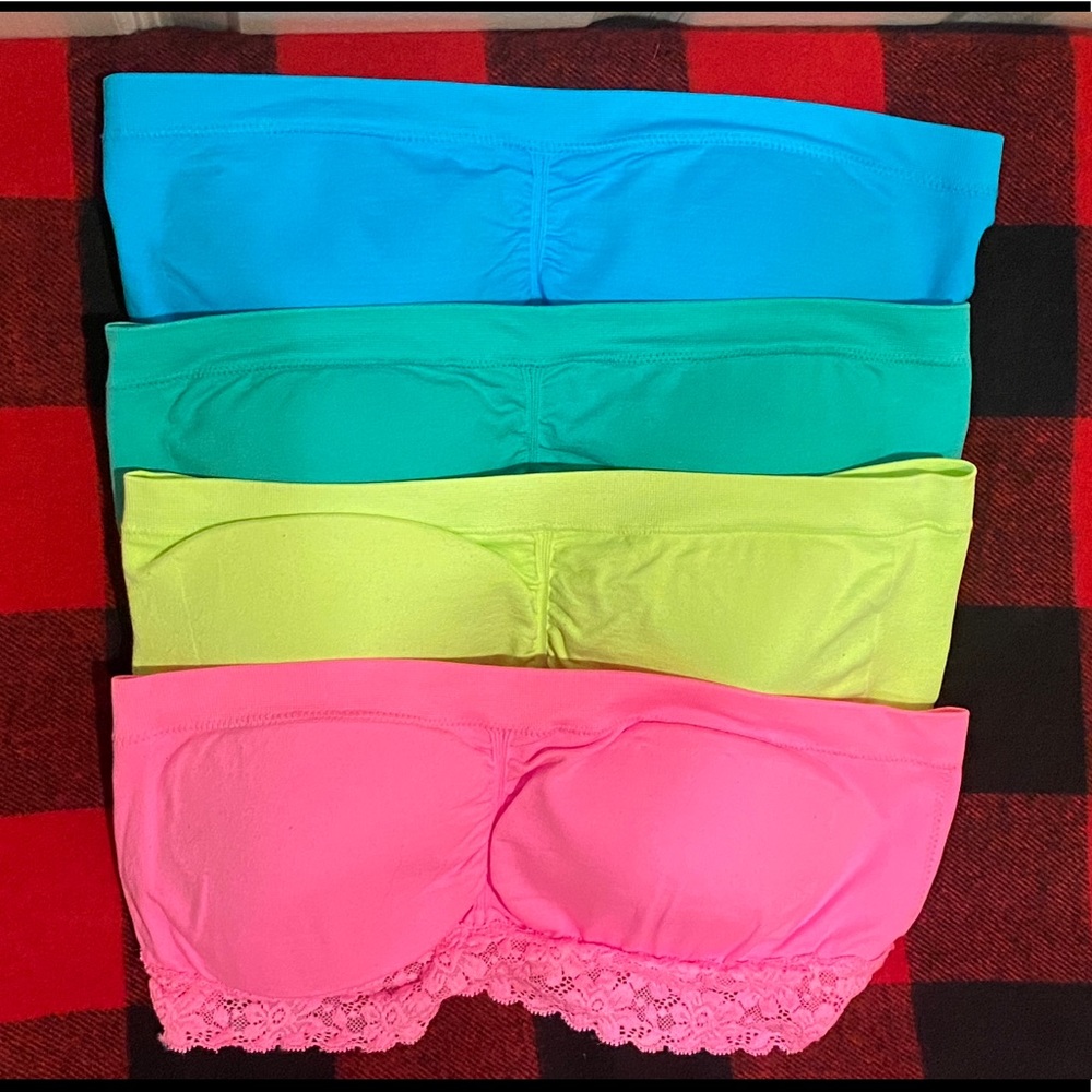 Lot of 4 - Aerie Strapless Bras w/lace accents